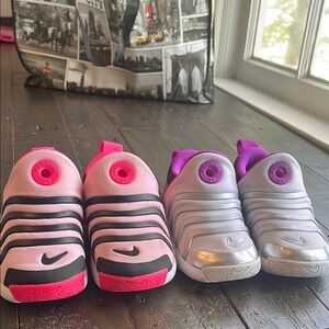 Nike Kids' Pink and Purple Slip-On Shoes